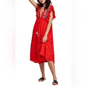 Free People Will Wait For You Tassel Midi Dress